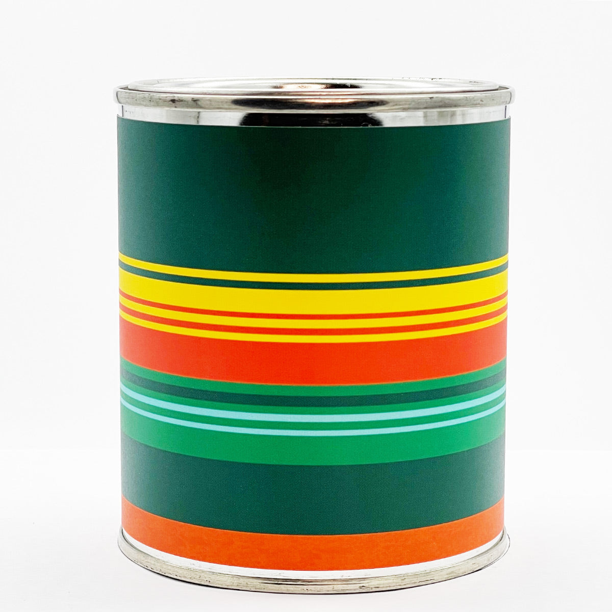 Green Stripes Custom Candle